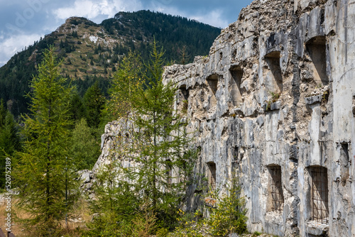 Fortress of Busa Verle. It was built before World War One and is located near the pass of Vezzena, at an elevation of 1,504 metres a.s.l. - Levico Terme - South Tyrol, northern Itlay photo