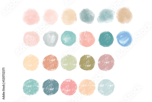 Set of Colorful Watercolor Hand Painted Round Shapes. Color watercolor circle dots set. Vector smear watercolour splash stain. Round pastel hand drawn watercolor background