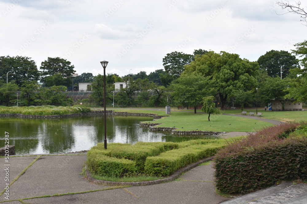 日本の前橋市　前橋公園の風景