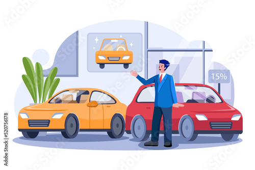 Male Car Agent In A Car Showroom