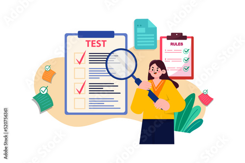 Test Administrator Illustration concept. A flat illustration isolated on white background