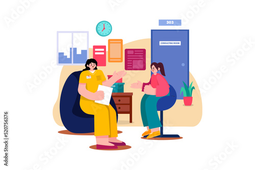 Guidance Counselor Illustration concept. A flat illustration isolated on white background