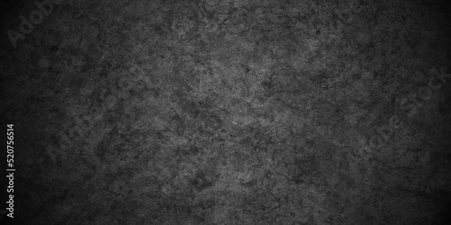 Dark Black stone cracked grunge concrete backdrop texture background anthracite panorama. Panorama dark grey black slate background or texture. 