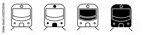 Train vector icon set. tram illustration sign collection. public transport symbol. Travel logo.