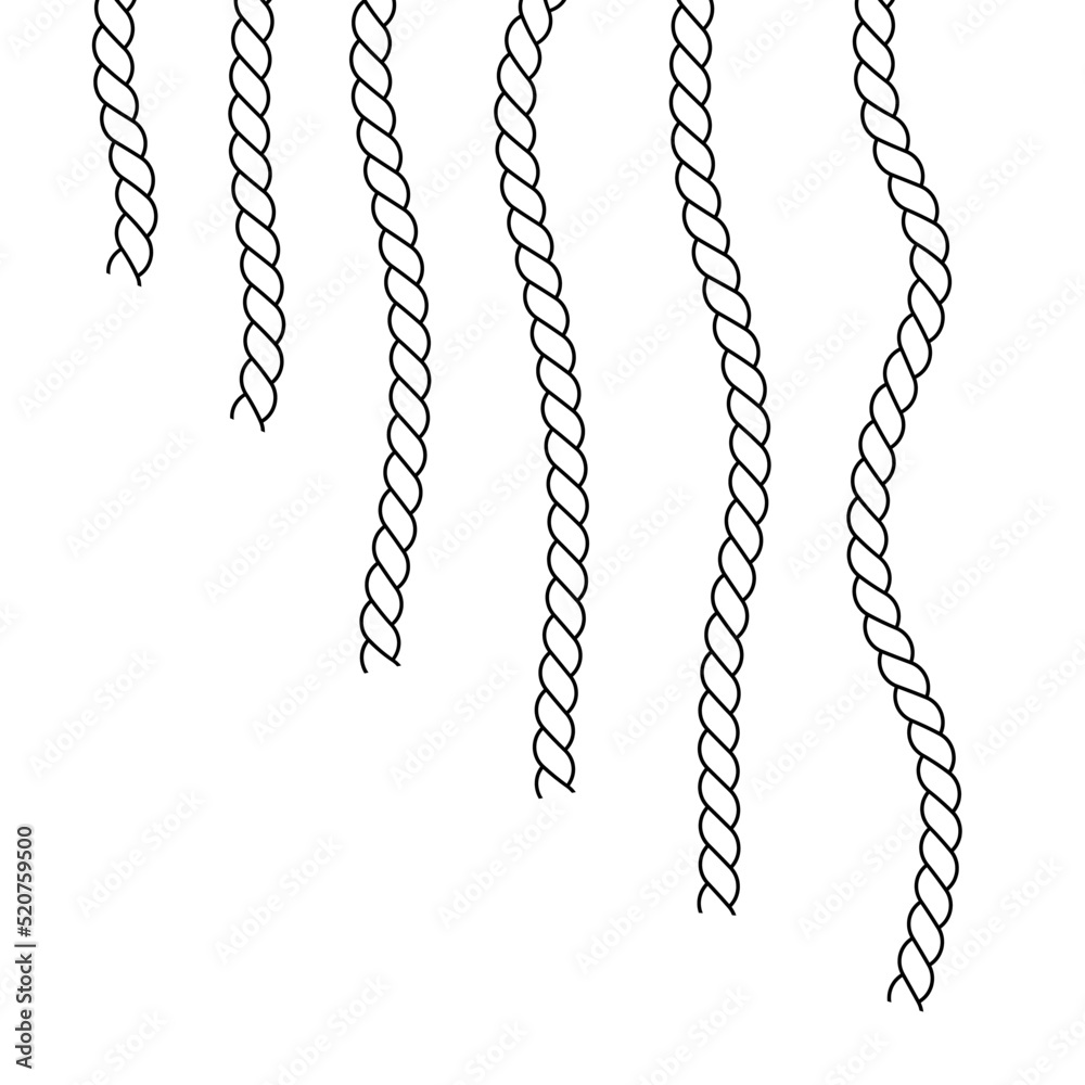Rope line and outline set in vector format Ropes decorative border