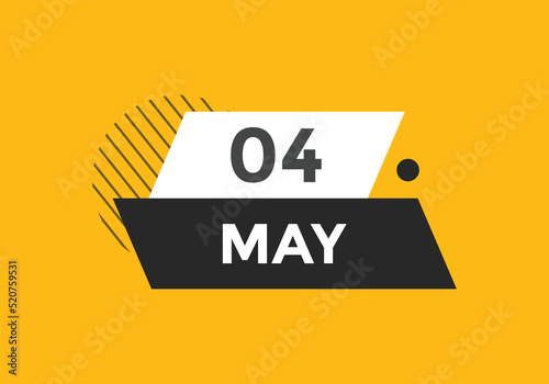 may 4 Calendar icon Design. Calendar Date 4th may. Calendar template 
