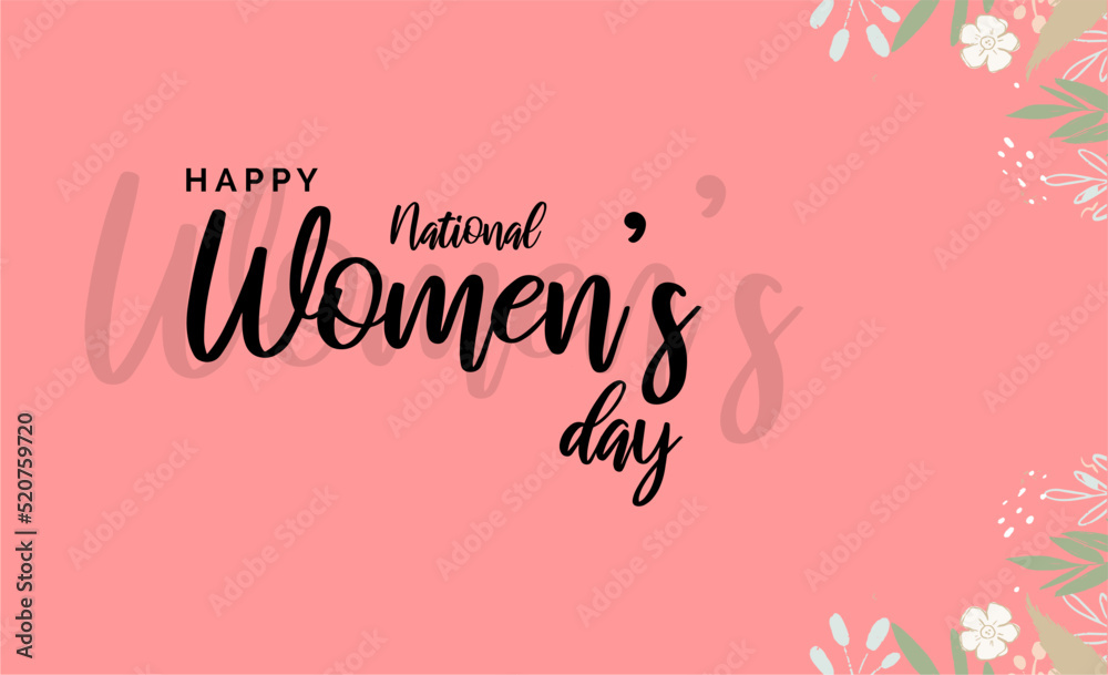 National Women Day. Holiday concept. Template for background, banner, card, poster, t-shirt with text inscription