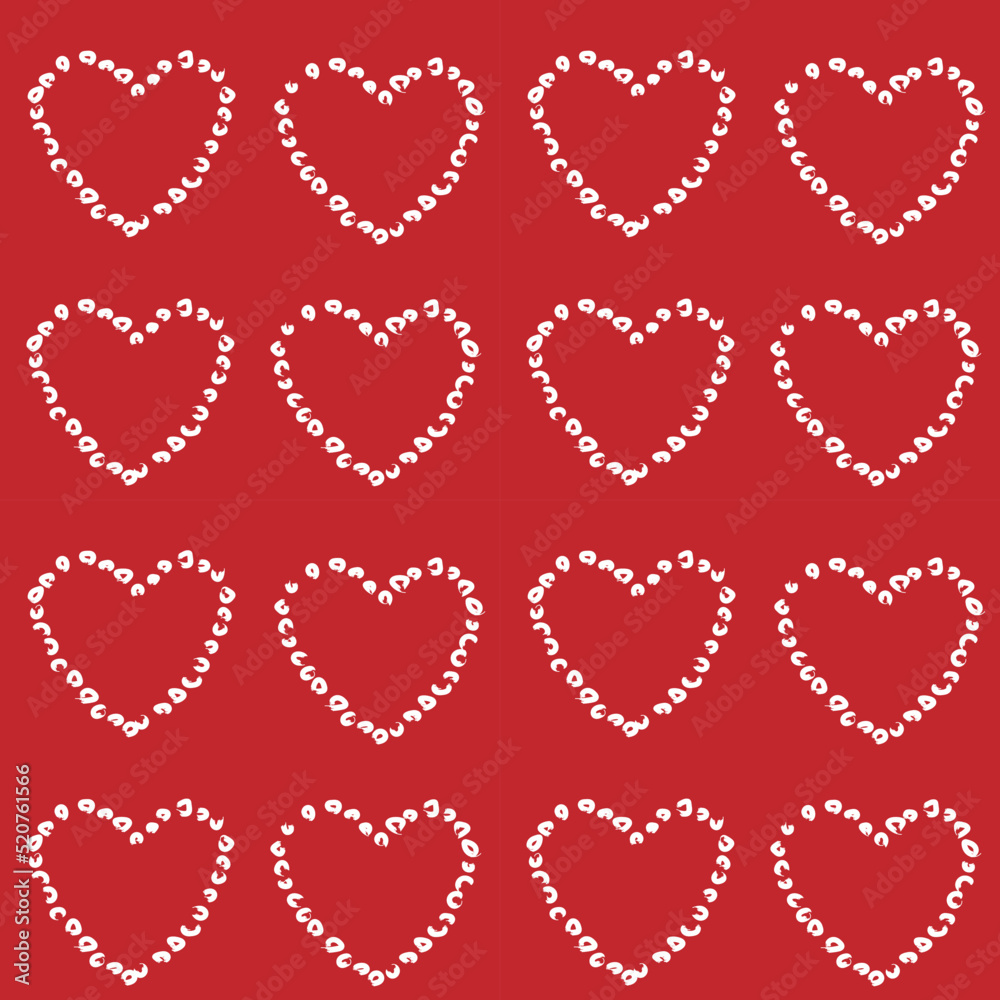 Heart shaped brush stroke seamless pattern design Heart shaped brush stroke seamless pattern design