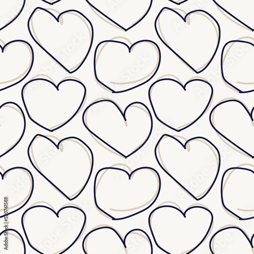 Heart shaped brush stroke seamless pattern design