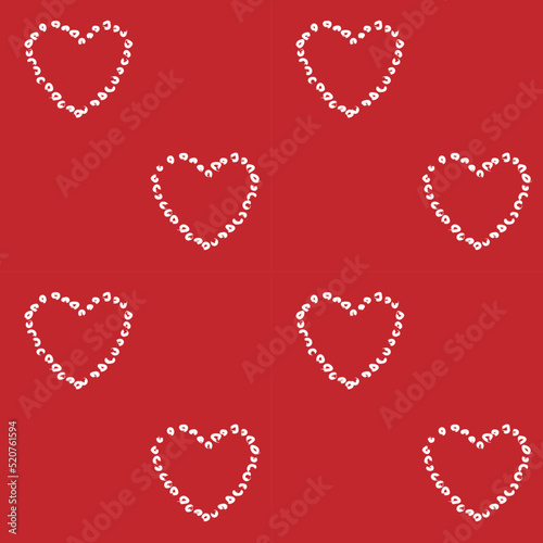 Heart shaped brush stroke seamless pattern design