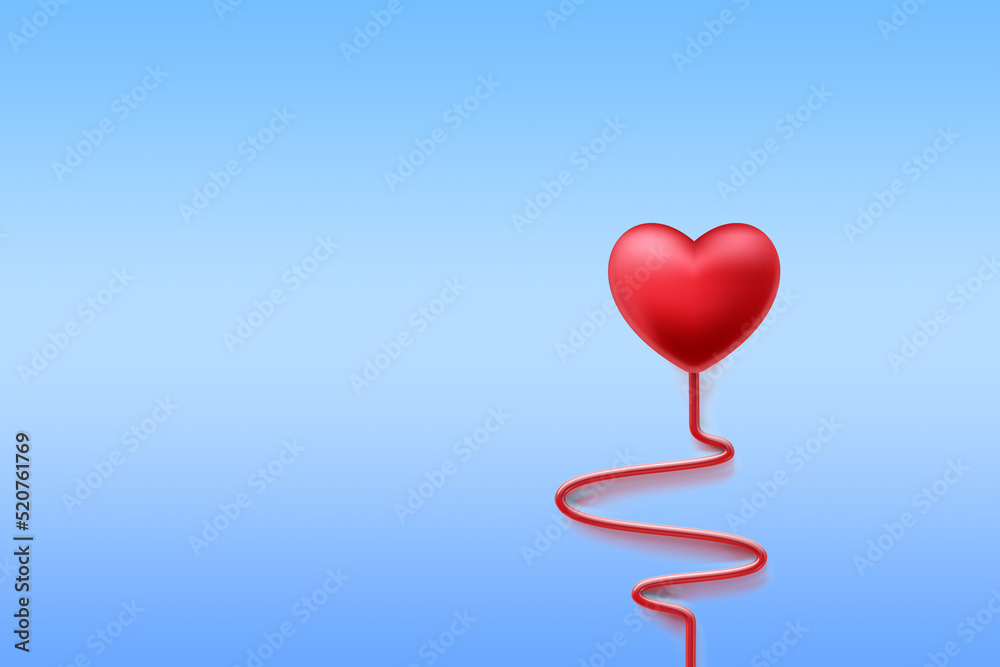 3d rendering of a heart on a blue background, healthcare and life insurance concept, healthcare hospital service