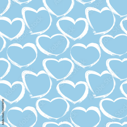 Heart shaped brush stroke seamless pattern design