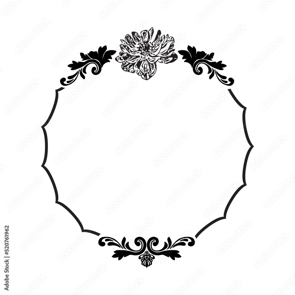 flowers and damask vector frame flowers and damask vector frame