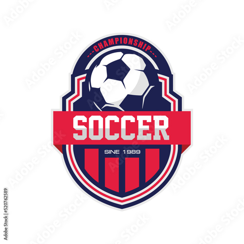 Soccer Football Badge Logo Design Templates | Sport Team Identity Vector Illustrations isolated on white Background
