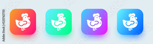 Fotografiet Chicken solid icon in square gradient colors