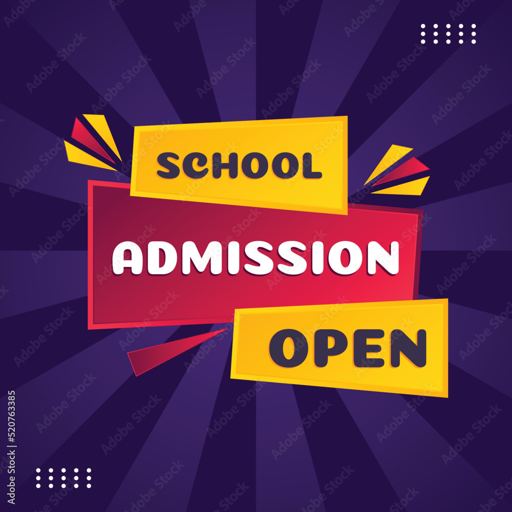 school admission open banner back to school vector for social media