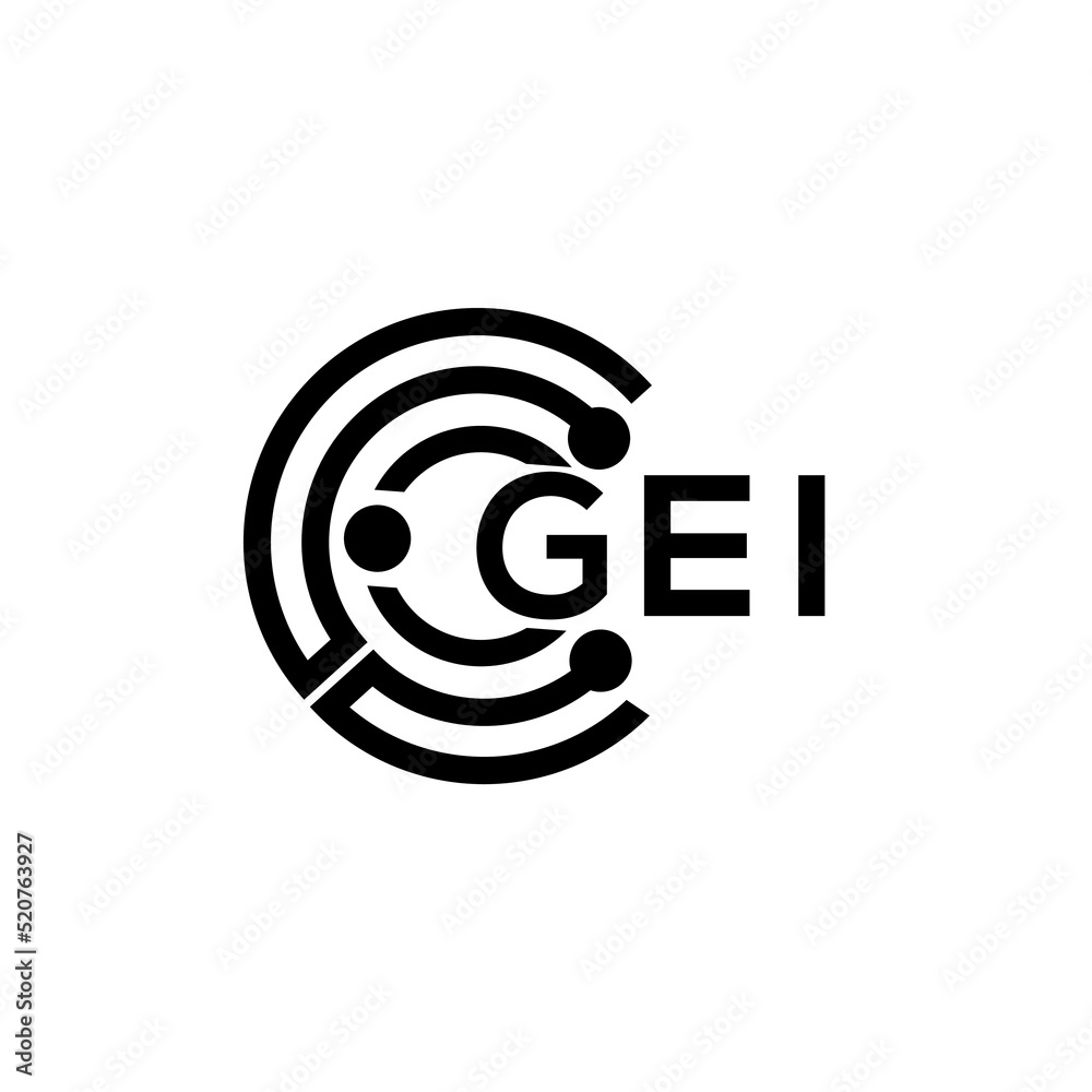 GEI letter technology initial creative logo design template vector ...