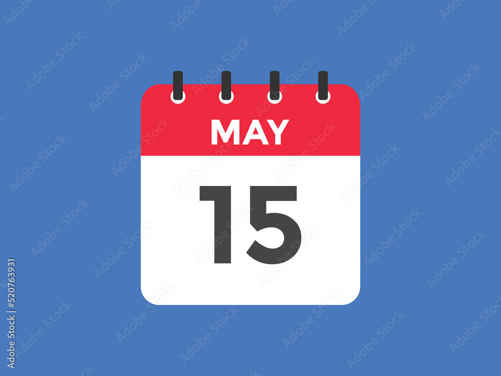 may 15 calendar reminder. 15th may daily calendar icon template. Vector illustration 
