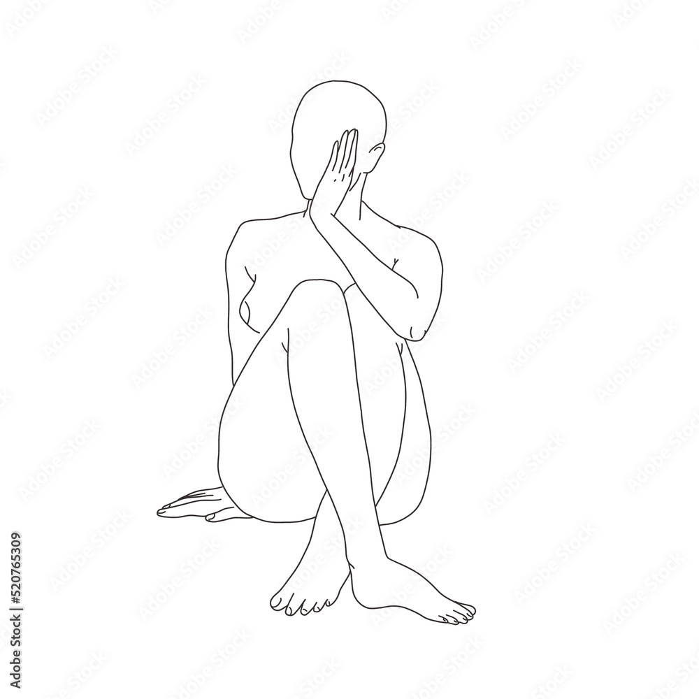 Girl silhouette illustration line art Girl silhouette illustration line art