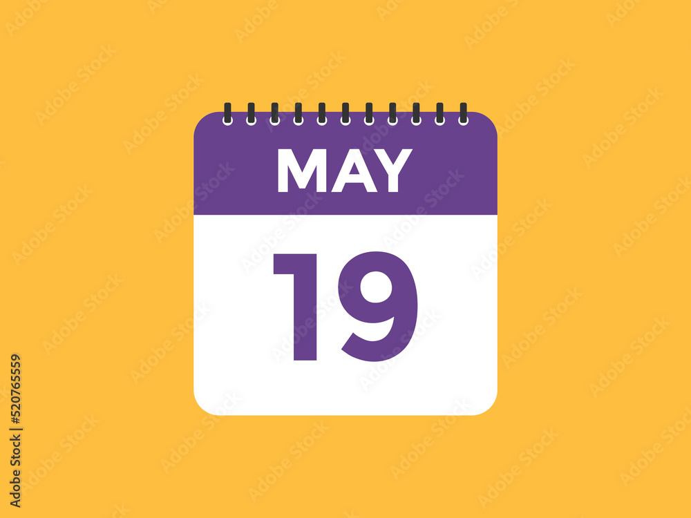 may 19 calendar reminder. 19th may daily calendar icon template. Vector illustration
may 19 calendar reminder. 19th may daily calendar icon template. Vector illustration