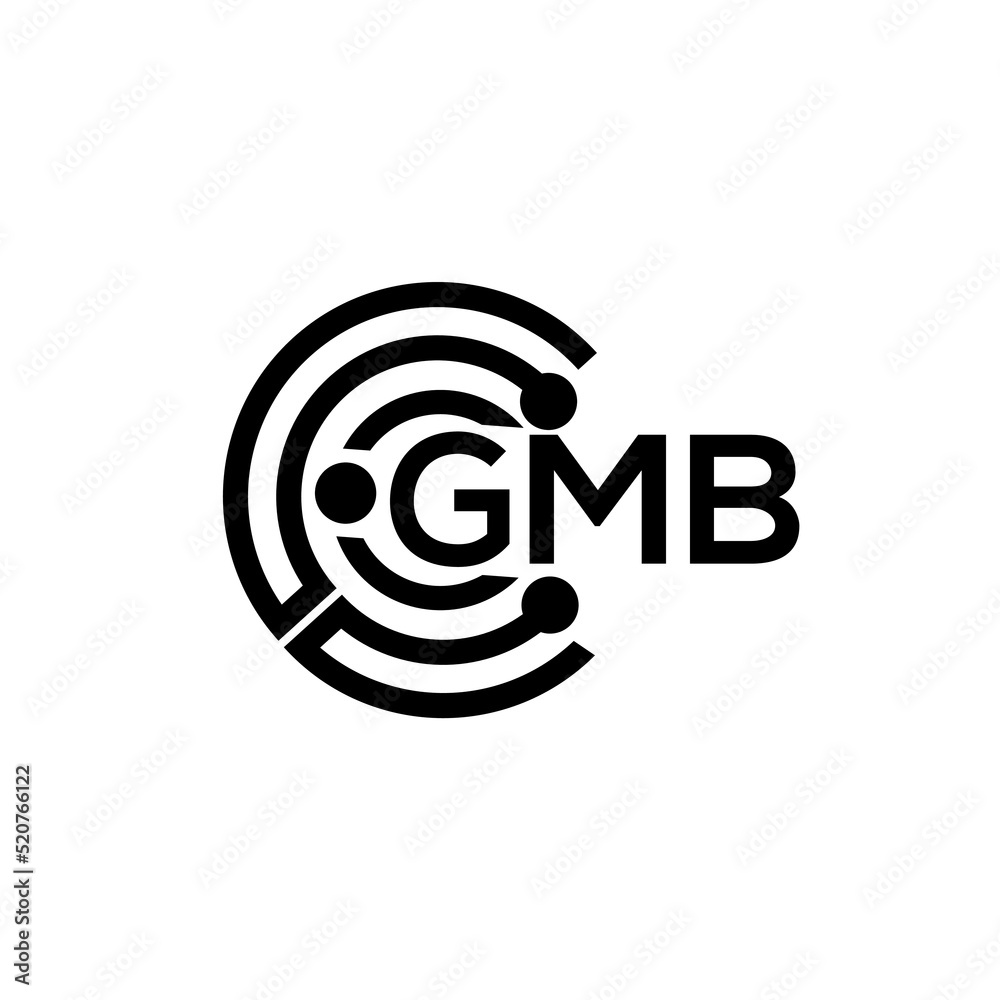 GMB letter technology initial creative logo design template vector