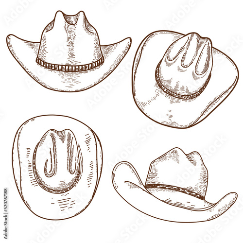 Print op canvas Cowboy hat
