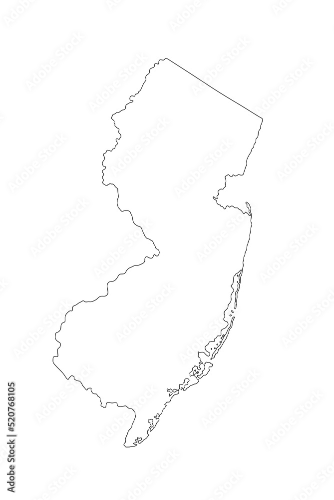 Vecteur Stock Blank New Jersey map vector silhouette illustration ...