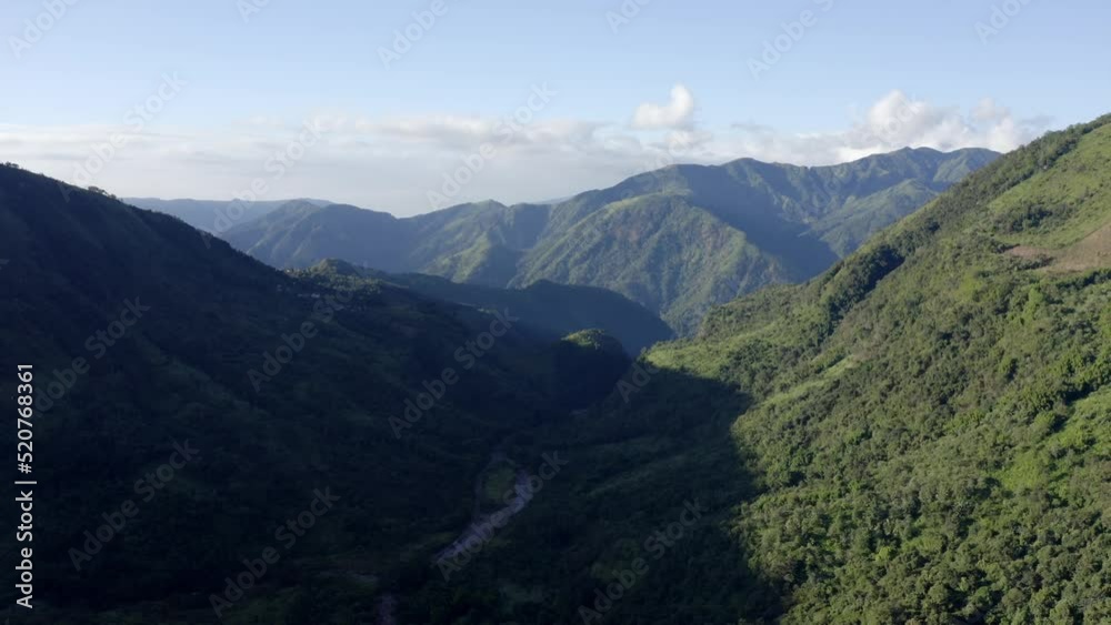 Breathtaking Landscape Of Deep Valleys And Lush Forest Ridges In Meghalaya, India. Aerial Wide Shot Breathtaking Landscape Of Deep Valleys And Lush Forest Ridges In Meghalaya, India. Aerial Wide Shot
