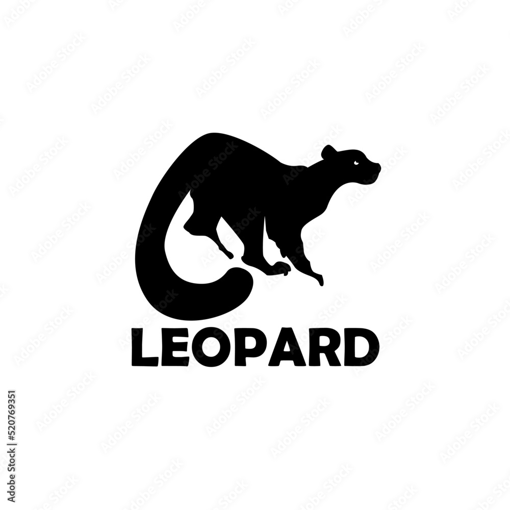 silhouette of a leopard. illustration of a leopard