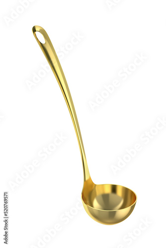 Gold ladle isolated on white background