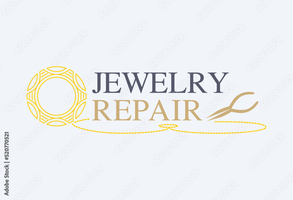 Jewelry Repair Services logo. Antique Jewelry Repair vector sign