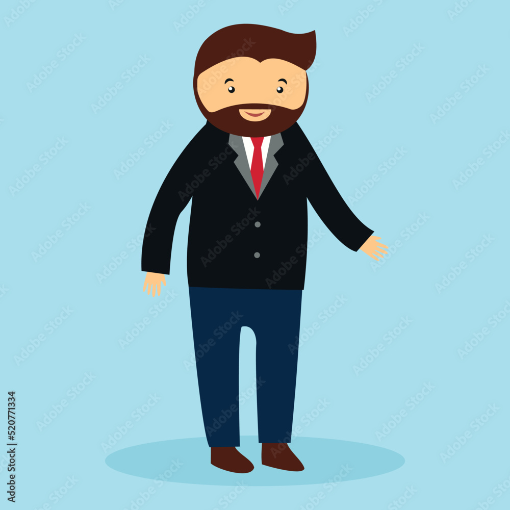 Man with a beard in a business suit and tie Man with a beard in a business suit and tie