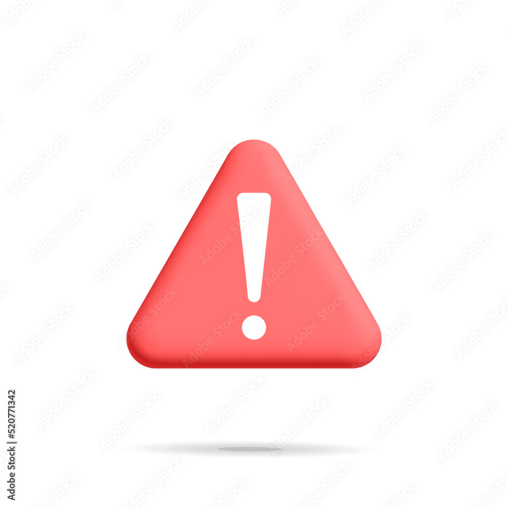 3d vector red danger warning triangle icon design. Attention or red emergency notification alert symbol. Important security urgency idea. 3d vector red danger warning triangle icon design. Attention or red emergency notification alert symbol. Important security urgency idea.