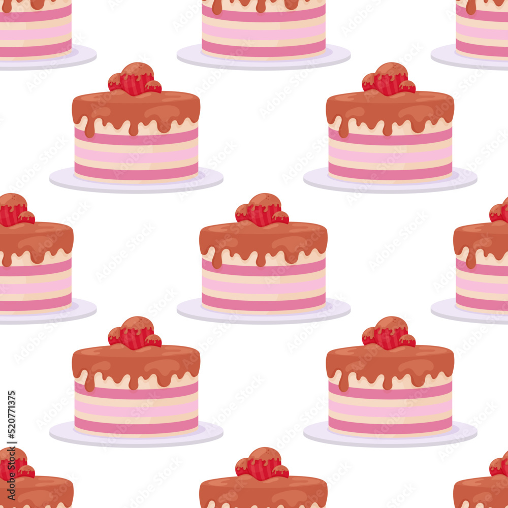 Birthday cake seamless pattern Birthday cake seamless pattern