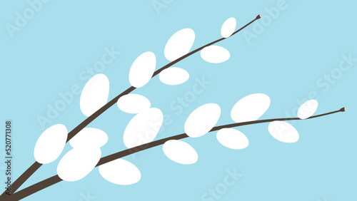 Willow twigs, illustration, vector