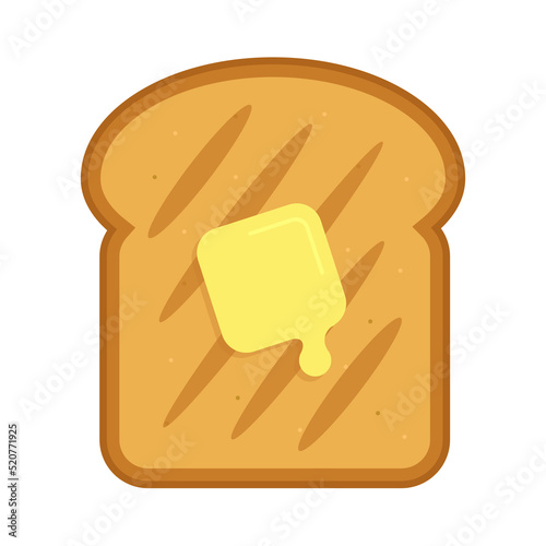 butter on toast flat icon bread slice vector illustration isolated on white background	
