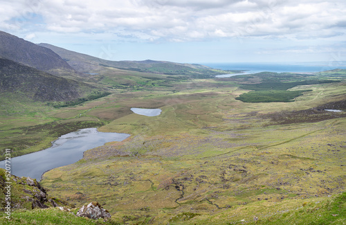 Looking North from Conner's Pass on the R560  in County Kerry, Ireland photo