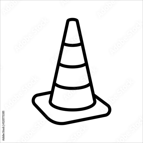 Construction cone icon, vector illustration design. Tools collection. on white background. color editable