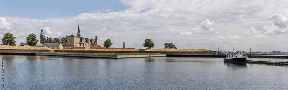 moat and fortifications at Kronborg castle, Helsingor, Denmark