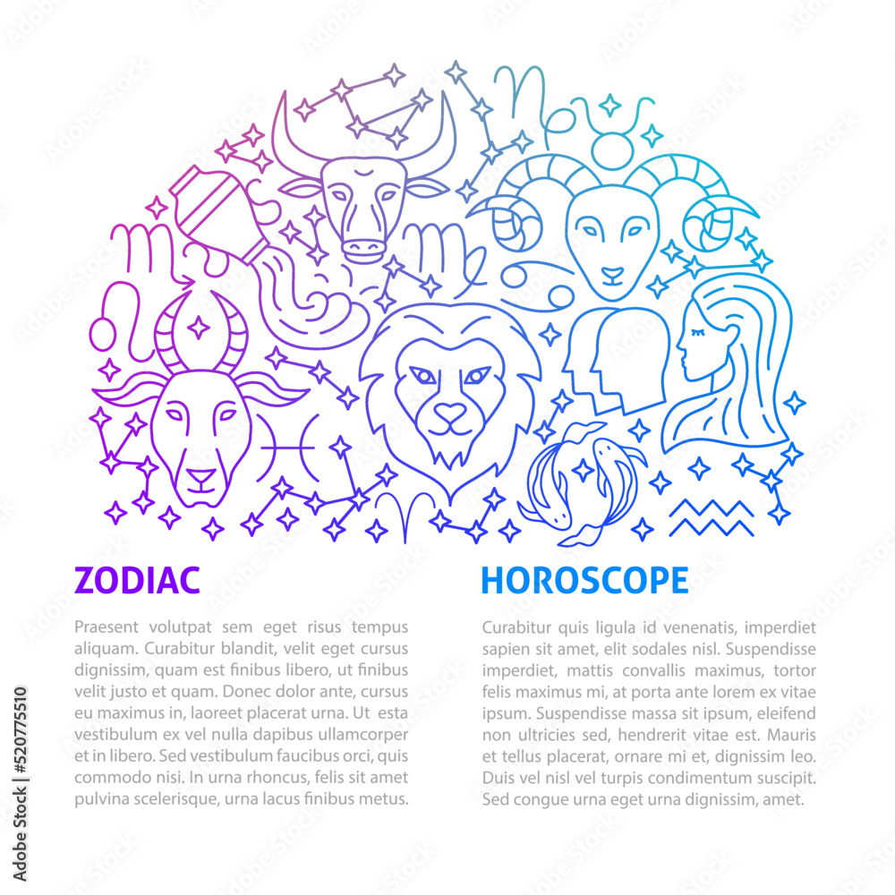 Zodiac Horoscope Line Template. Vector Illustration of Outline Design. Zodiac Horoscope Line Template. Vector Illustration of Outline Design.