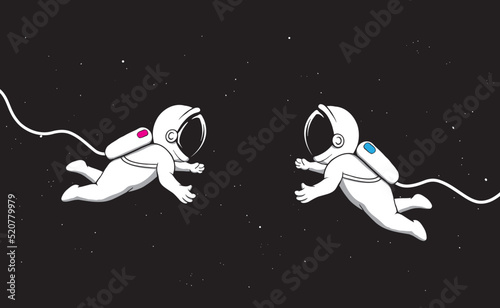 Obraz na płótnie Cosmic love of astronauts in space