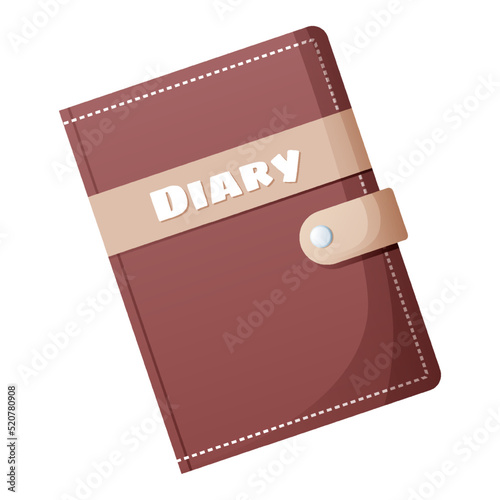 School diary, notepad on isolated background. School educational supplies, study. Suitable for sticker design and decoration of posters, banners