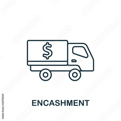 Encashment icon. Monochrome simple Banking icon for templates, web design and infographics