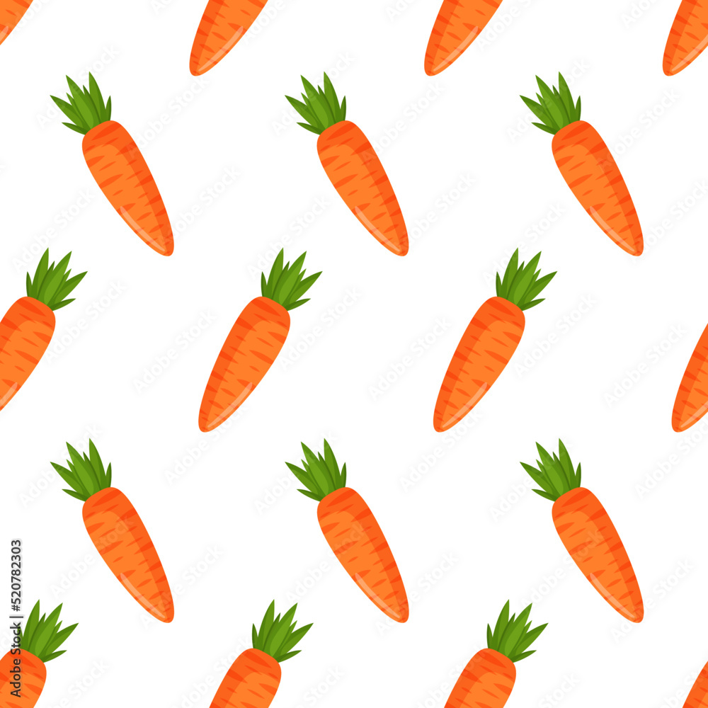 Seamless pattern with orange carrots. Vector illustration for fabrics, textures, wallpapers, posters, cards. Editable elements. Seamless pattern with orange carrots. Vector illustration for fabrics, textures, wallpapers, posters, cards. Editable elements.
