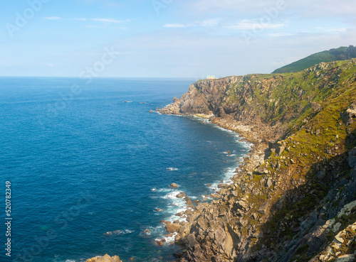 cliffs of cape ortegal with a building on the edge