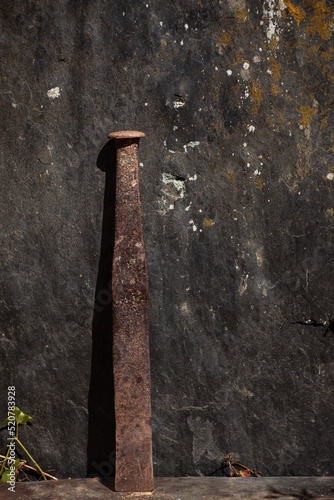 Carrier chisel. Quarry chisel used to split blocks of shale to make roofing slates. photo
