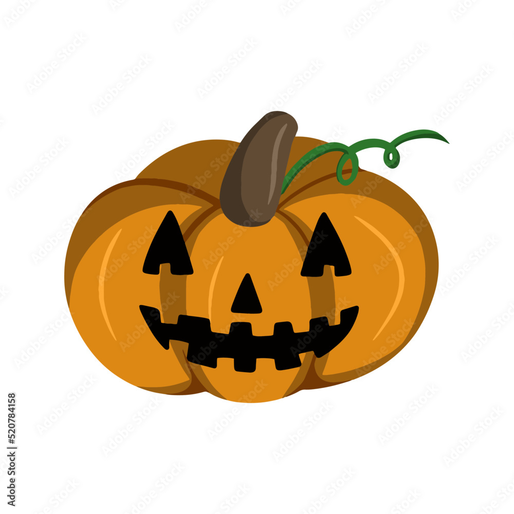 Festive pumpkin character, Joyful laughter, Cute pumpkin laughing on Halloween in cartoon , vector
