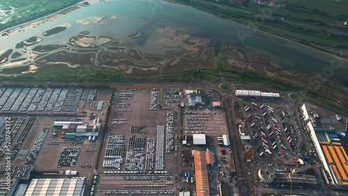 Aerial View Industrial Koper Port Area And Skocjanski Bay In Slovenia. photo