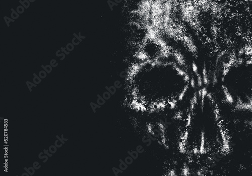 Close-up illustration of a skull