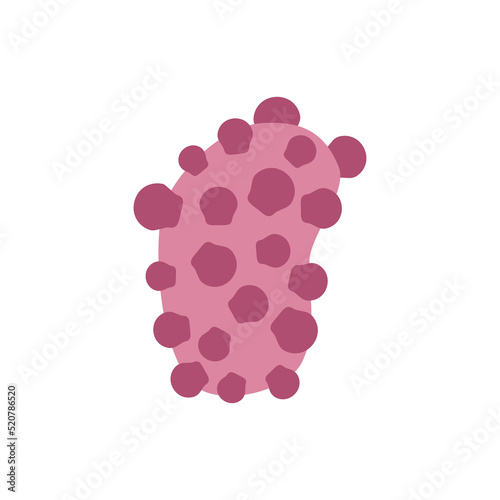 Bacteria under the microscope. Medical research of microbes. Biochemistry and analysis concept. Vector illustration.